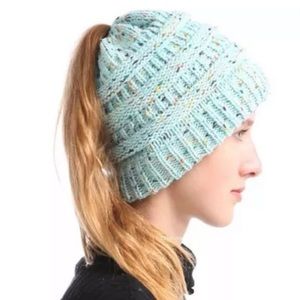 🔥S A L E🔥 Confetti ponytail/messy bun beanie